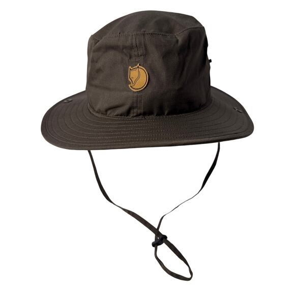Fjällräven Boonie Bucket Hat Abisko Dark Olive Chin Strap UPF40+ Fold Up Buttons - Picture 2 of 8